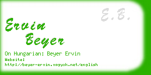 ervin beyer business card